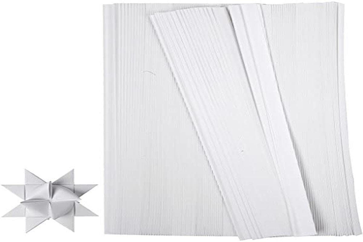 Creativ Company 20931 500-Piece Paper Star Strips, White