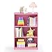 FURINNO JAYA Simple Home 3-Tier Adjustable Shelf Bookcase, Pink