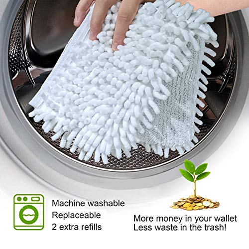 VENETIO Flip Spray Mop for Floor Cleaning with 2 Reusable Pads & 1 Refillable Bottle & 1 Extra Squeegee Head - Dual-sided Flat Microfiber Mop Cleaner for Wood, Hardwood, Laminate, Tile, Vinyl, Ceramic