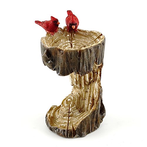 Top Collection 4380 Miniature Fairy Garden & Terrarium Mini Stump Bird Bath Statue with Cardinals, Small Top Collection 4380 Miniature Fairy Garden & Terrarium Mini Stump Bird Bath Statue with Cardinals, Small