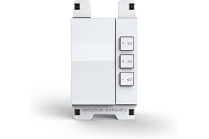 Simple Ventilation Timer Switch by Deako, Single-Pole, 10/30/60 Minute Presets, Manual On/Off Control, White