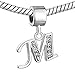 CharmsStory Clear Simulated Birthstone Synthetic Crystal Letter M Spacer Charms Beads For Bracelets