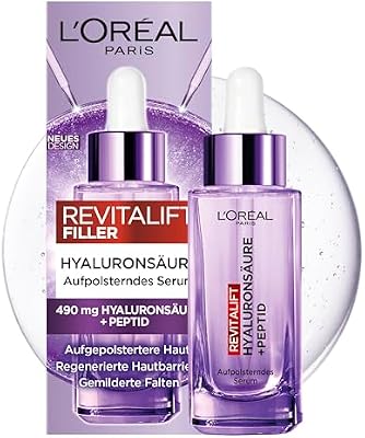 L'Oréal Paris Siero ialuronico, Revitalift Filler, anti-invecchiamento, antirughe, con acido ialuronico puro all'1, 5% e vitamina C, 30 ml