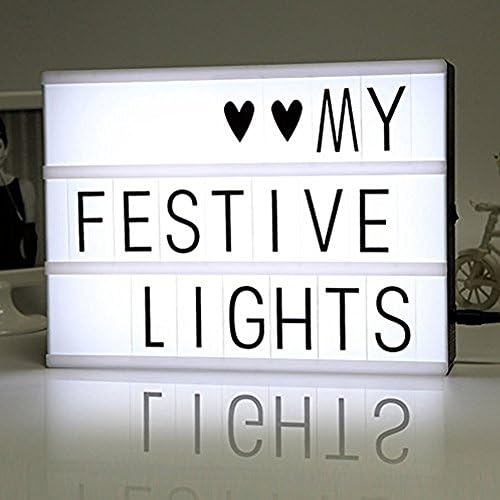 Homeup Cinematic Light Box A4 Size with 90 Marquee Letters,Lighting Box for Showing Message