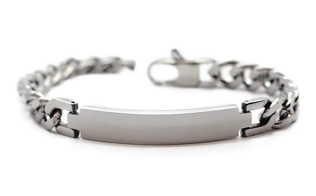MyOwnName poliertes Herrenarmband mit gratis Gravur | Edelstahlarmband Silber