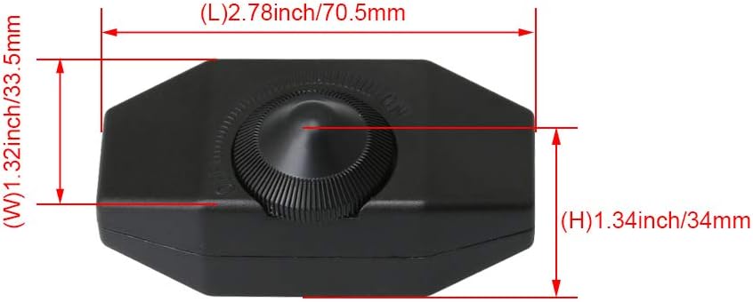 Mxfans Black Inline 100W Manual Light Knob Dimmer Switch for Lamps Lights Plastic, 7x3.3x3.4cm/2.76x1.3x1.34Inch(LxWxT) - Image 5