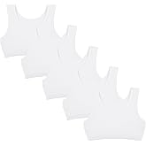 Donella Girls Training Bras - Soft Cotton Kids Sports Bra, 5 Pack Crop Tops