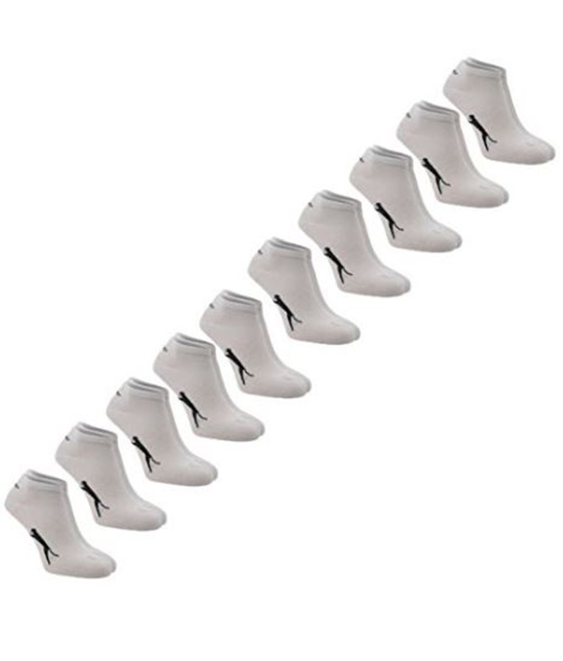 10 x Slazenger Boys/Girls Childrens Childs Trainer Socks Liner Ankle Sports No Show WHITE/BLACK Size UK 1-6