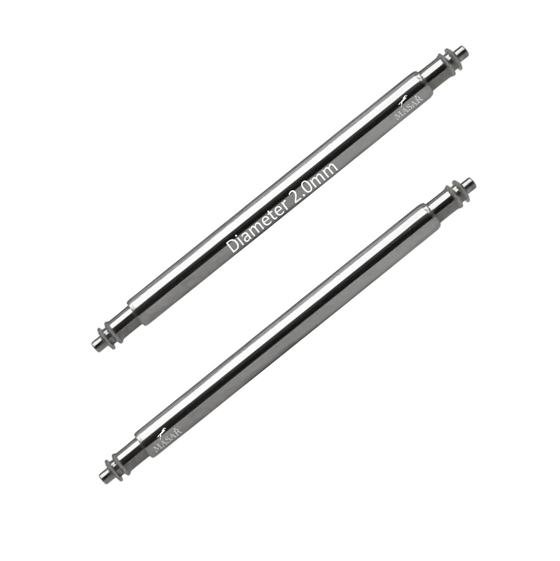 masar 20mm SLX200 - Ø 2.0mm – Watch Spring Bars - Heavy duty – Double Flange – 0.8mm - INOX 316L - 2 pcs