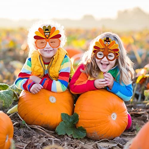 3 otters Thanksgiving Paper Glasses, 12PCS Turkey Paper Eyelasses Funny Party Glasses for Kids Adults Thanksgiving Party Favors