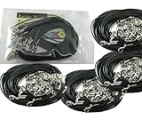 Rockin Beads Brand, 100 Imitation Leather Cord Necklaces Black 18 Inch with Extension Chain and Lobster Claw Clasp