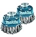 Makita 2 Pack - 3 Inch Knotted Wire Cup Brush For Grinders - Heavy-Duty Conditioning For Metal - 3