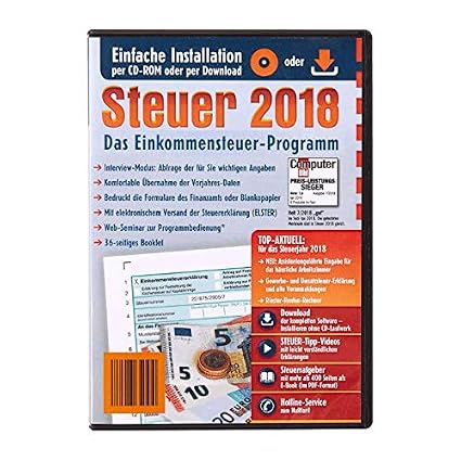 Steuerprogramm Einkommenssteuer 2018 Steuer 2018 Cd Software