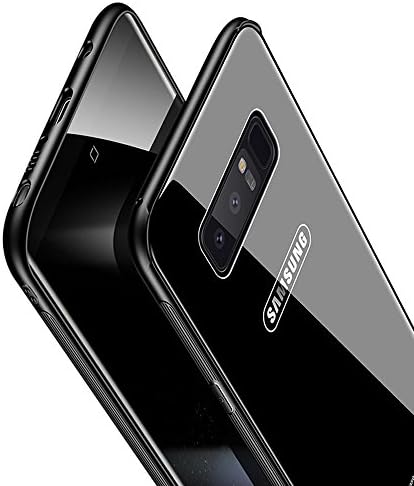 Glass Galaxynote8 cases luxury note 8 cover mirror for samsung galaxy note8 phone mirror with screen protector (black)