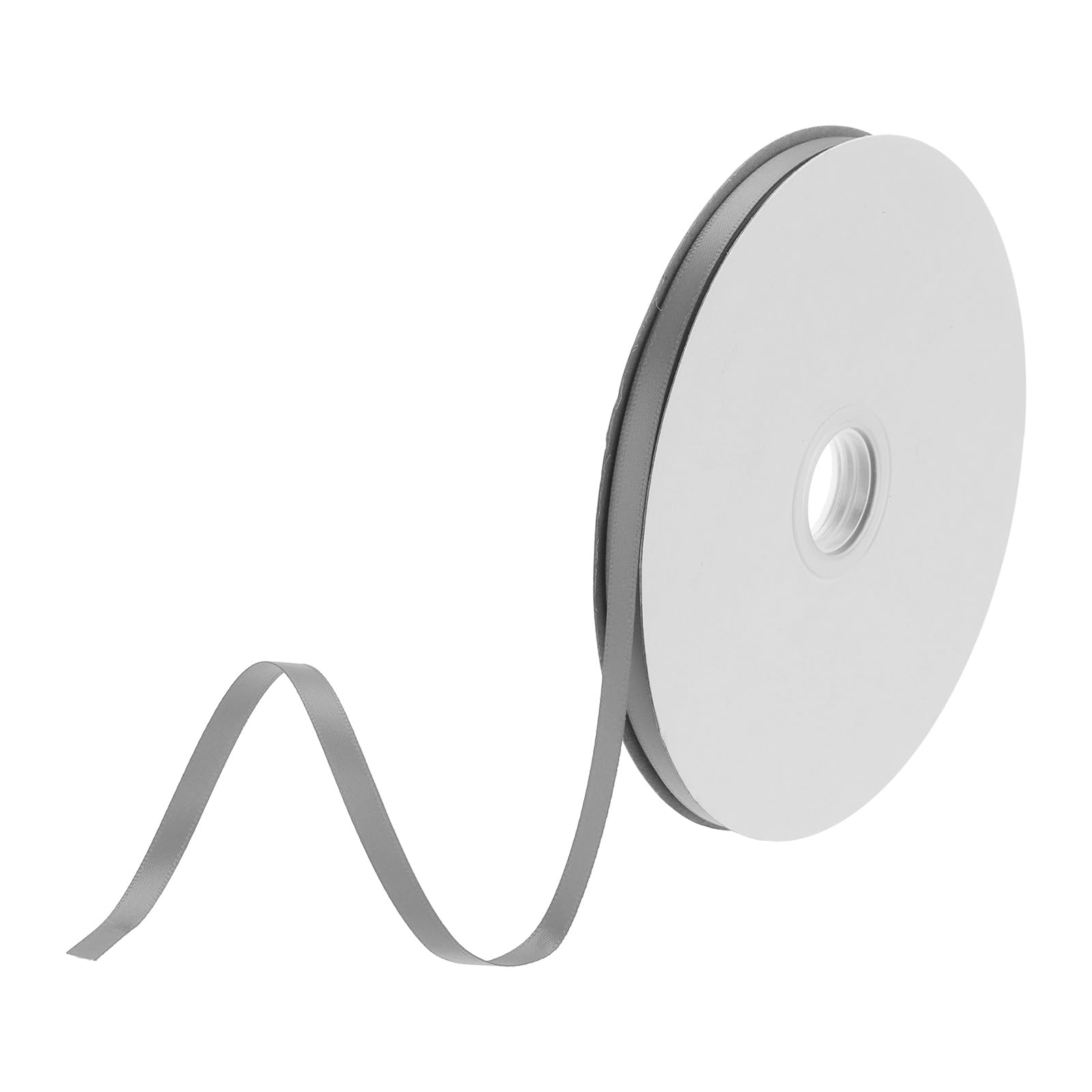 DMiotech 6mm Satin Ribbon 91m/300ft Thin Double Face Fabric Grosgrain Ribbon for Gift Wrapping Floral Hair Flower Bouquet, Dark Grey