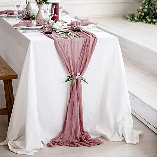 Wedding cheesecloth table runner 157'' Rustic farmhouse style wedding