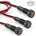 3 Pack of PLUG-N-PLAY Instrument Cluster LED Indicator Light Dash Bulbs. Aluminum Pilot Lights. Color Acrylic Lens. Flush Panel Mount 5/16