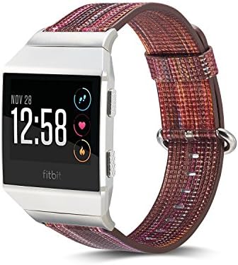 Huamecl Soft Luxury Sheepskin Leather Band Bracelet Wrist Bands Replacement for Fitbit Ionic Smart Watch-I