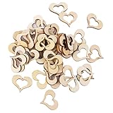 Pixnor 50pcs 30mm Slices for DIY Crafts Wedding Decor Blank Heart Embellishments