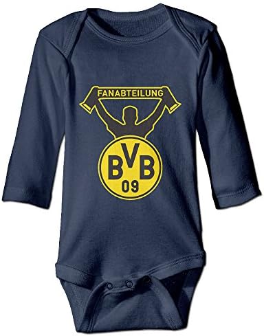 Kids Babyborussia Dortmund Bvb 09 Long Sleeve Romper Navy