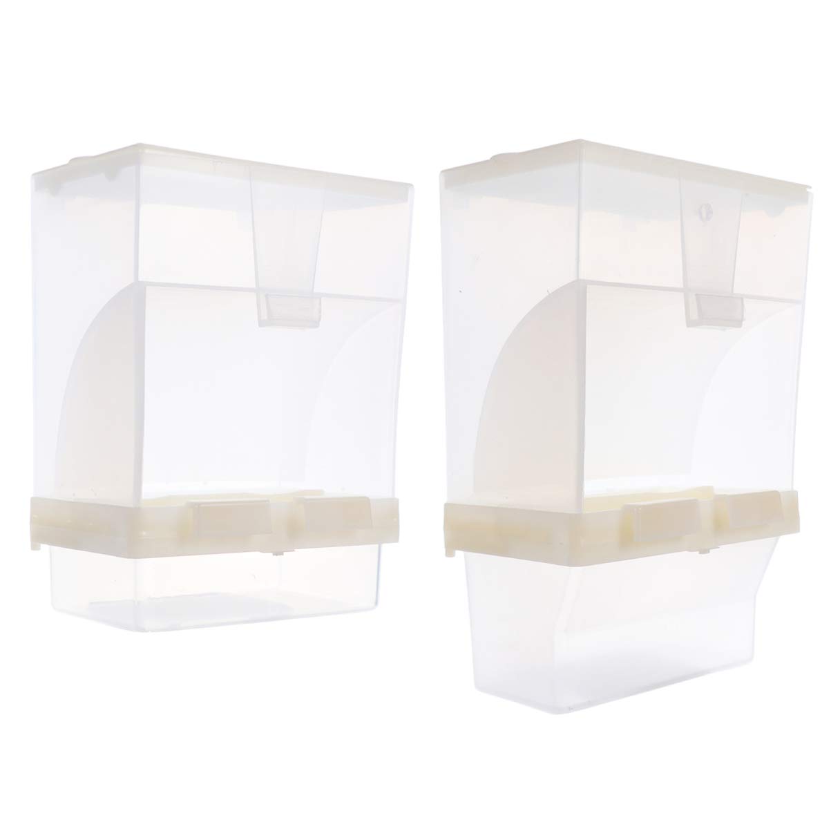 Balacoo Parrot Automatic Feeder No-Mess Bird Feeder Cage Accessories for Budgerigar Canary Cockatiel Finch Parakeet Seed Food Container 2 pcs