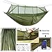 IDEALUX Camping Hammock with Net, Lightweight Portable Double Parachute Hammocks, High Capacity & Tear Resistance Perfect for Hammock Camping, Backyard Relaxation (ArmyGreen)