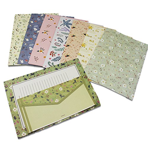 Hewnda 32 sweet floral writing paper letterhead with 16 envelopes writing stationery paper - Thumbnail 7