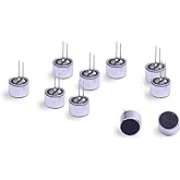 Cylewet 10Pcs Cylindrical Electret Condenser Microphone Pickup with 2 Pins 9&times;7mm for Arduino (Pack of 10) CYT1013