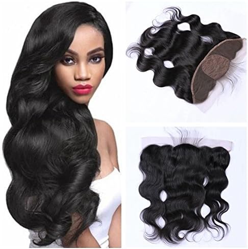 Derun Hair Beauty Natural Black Color 12" Inch Virgin Human Hair Size 13"x4" Body Wave ear to ear silk base lace Frontal closure