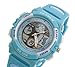 Kids Quartz Dual Time Display Digital Sport Swimming Waterproof PU Resin Band Watch with Alarm, Chronograph, EL Back Light, Classic Design Calendar Date Window, for Boys Girls - Blue