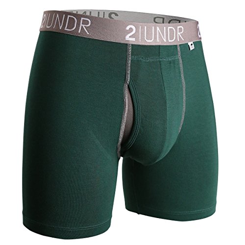 2Undr Men's Swing Shift Boxer Brief, Dark Green, X-Small