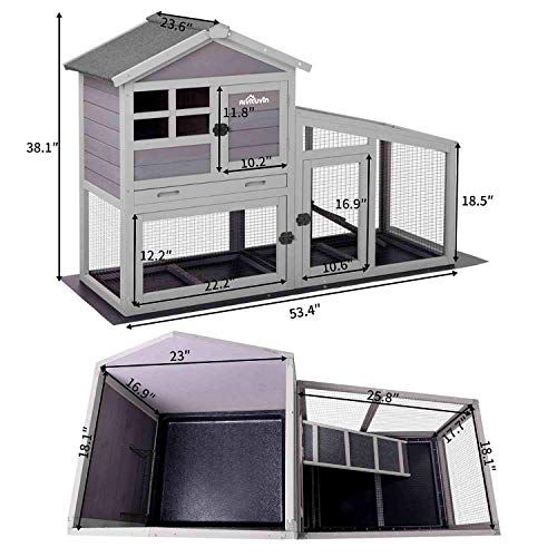 Aivituvin Chicken Coop Rabbit Hutch Outdoor Bunny Cage Indoor with