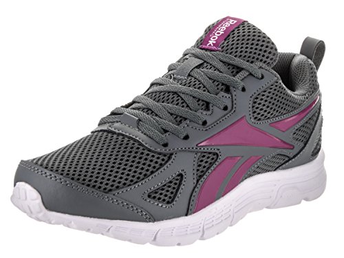 Reebok Women's Supreme Spt Lthr Running Shoe, Alloy/Rebel Berry/White, 7.5 M US