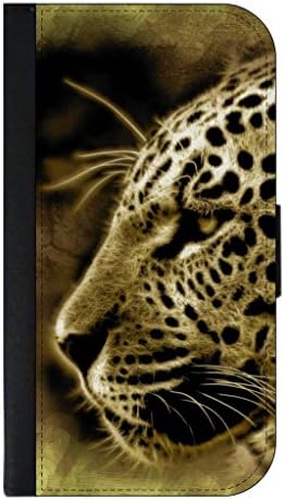 Leopard Face- Lea Elliot TM Samsung Galaxy s8 Plus PU Leather Wallet Case with Flip Cover and Magnetic Clasp