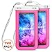 Trianium (2Pack) Universal Waterproof Case, [White/Hot Pink] Cellphone Dry Bag Pouch w/ IPX8 for Cell Phone X 8 - iPhone, Samsung Galaxy S9, LG, HTC,Nokia,Xperia,Motorola up to 6.0” Phone Diagonal
