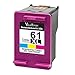 Valuetoner Remanufactured Ink Cartridge Replacement For Hewlett Packard HP 61XL 61 XL High Yield CH564WN (2 Tri-Color) 2 Pack - With Ink Level