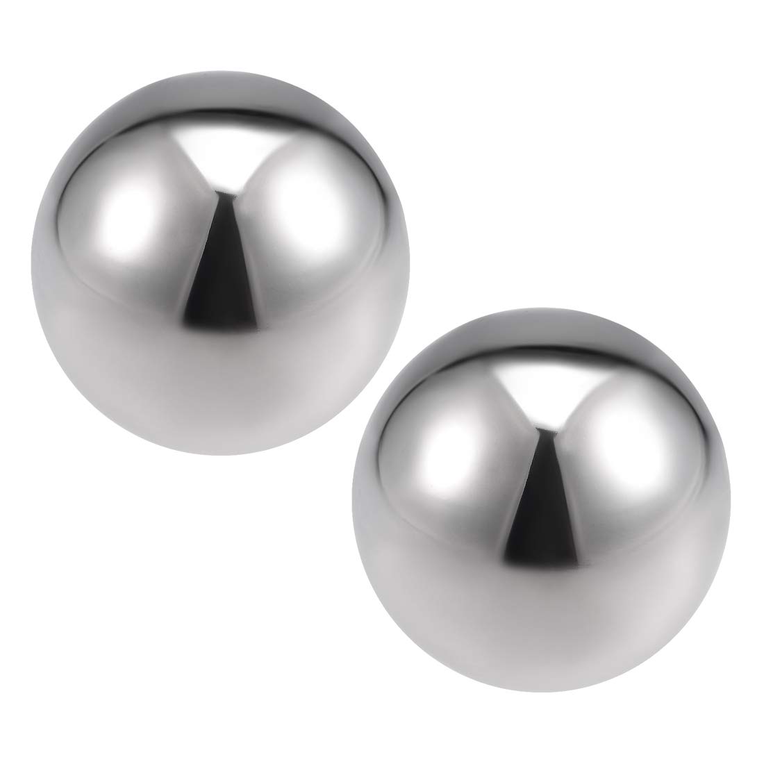 sourcing map 50mm(1.97") Dia 304 Stainless Steel Hollow Ball for Home Garden Decoration 2pcs