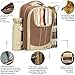 Picnic Backpack Basket Wine Cooler | Stylish All-in-One Portable Picnic Bag for 4 with Complete Tableware Set, Waterproof Fleece Picnic Blanket & Detachable Insulated Cooler, Perfect for Family Picnic