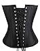 Camellias Taffeta Double Steel Boned Waist Training Corset Heavy Duty Waist Shaper