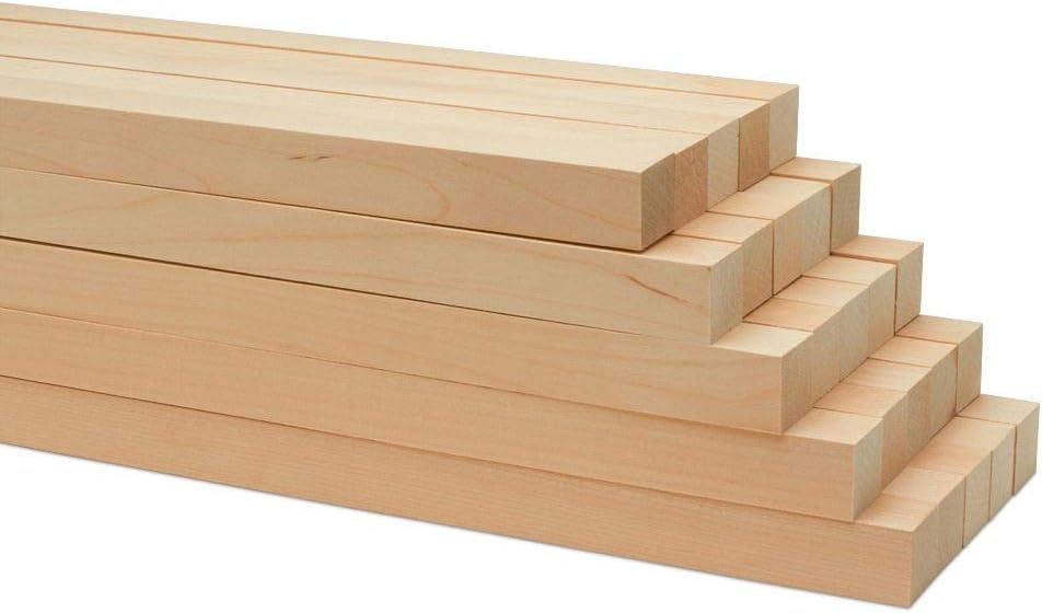 11/2 x 36 Inch Square Dowel Rods, Bag of 10 Wooden