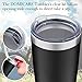 DOMICARE 20oz Stainless Steel Tumbler with Lid, Double Wall Vacuum Insulated Travel Mug, Durable Powder Coated Insulated Coffee Cup, 2 Pack, Black