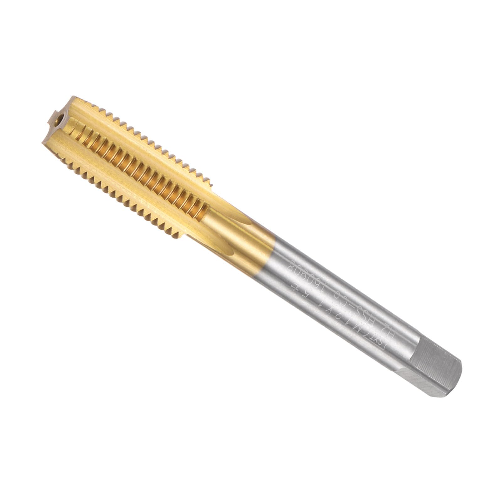 CoCud Straight Flute Taps, M12 x 1.5 Thread Size, Titanium Cobalt High Speed Steel Metric Left Hand Threading Tools - (Applications: for Aluminum Stainless Steel Bronze Plastics) — image 1