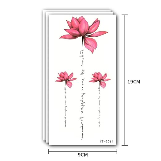 Modeganqing 5 Piezas Etiqueta Engomada Del Tatuaje De La Flor A