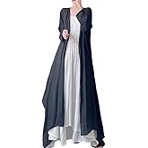 Cotton Linen Zen Black Long Cardigan Lazy Loose Irregular Flowy Long Sleeve Open Front Women's Lightweight Trench Coat, One Size