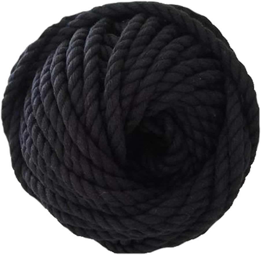 4mm Macrame Cord,Black Macrame Rope,Macrame Supplies,Macrame String,Yarn for Macrame,Macrame Yarn,Cotton Rope,Craft Cord,Twisted Rope,1kg