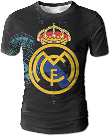 RDDDYYY Real Madrid Logo Men's Stylish Casual Design 3D Printed Short Sleeve T Shirts Tees