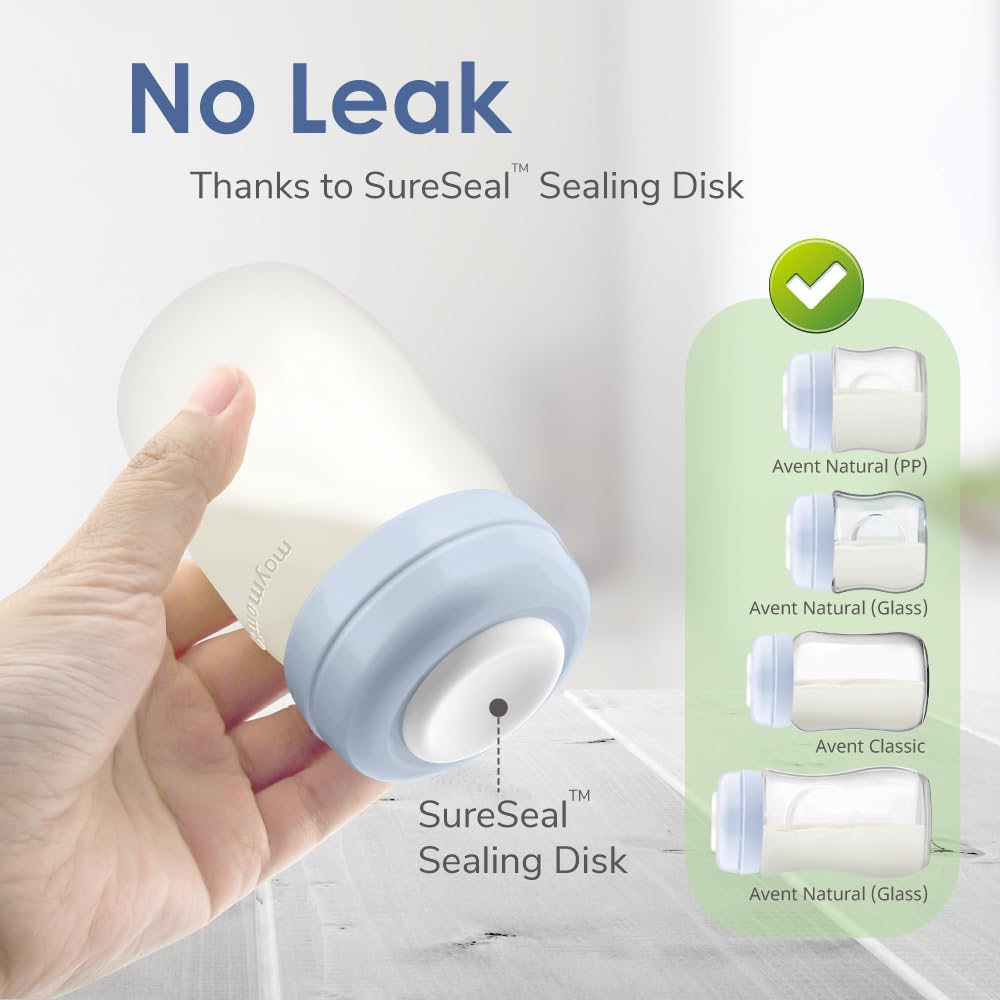 Maymom Wide Neck Breastmilk Collection n Storage Bottle 5.4 oz; Re-markable SureSeal Disc. Fits Spectra S2 Spectra S1 Spectra 9 Plus.