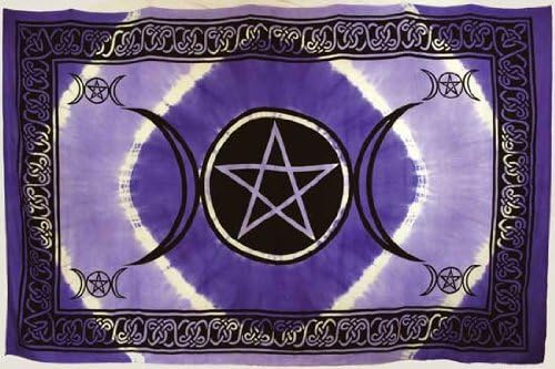Purple Triple Moon Pentacle Tapestry 72" x 108"