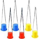3 Pairs Bucket Stilts Plastic Walking Cups Children Kids Stepper Toy Walking Stilts Balance Buckets for Balance Training Outdoor stilts walking toy Activities kids bucket stilts (Random Color)