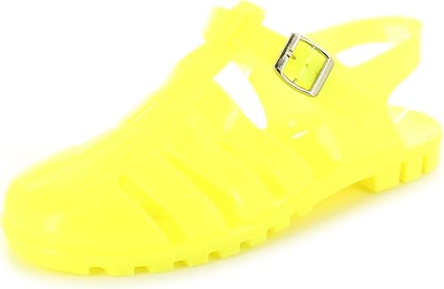 neon yellow jelly sandals